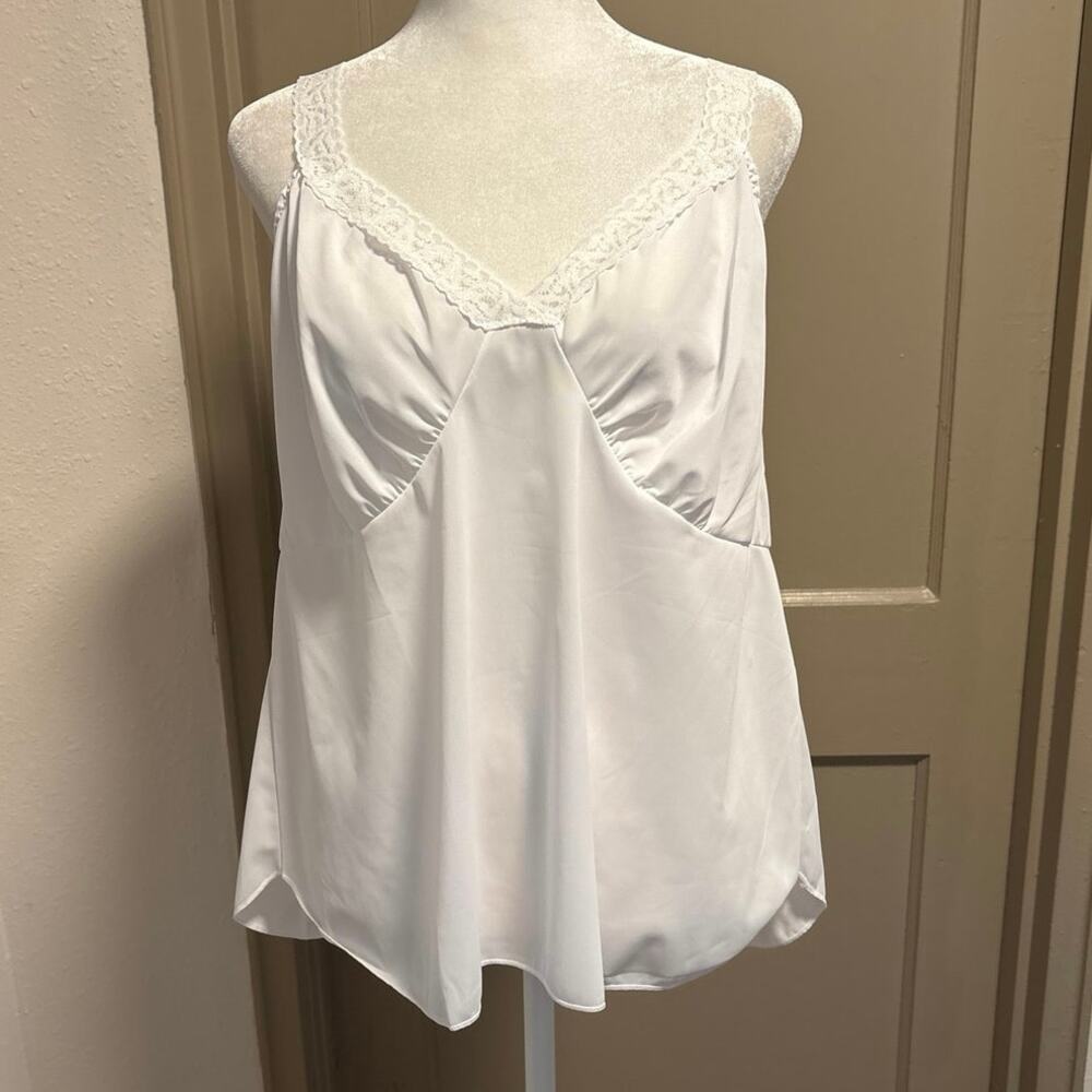 Shadowline Size 44 Lace Camisole Cami White Nylon